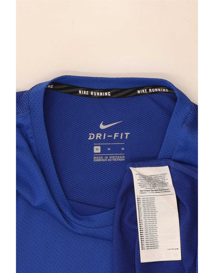 Męska koszulka Nike Dri Fit z długim rękawem, średnioniebieska, poliestrowa