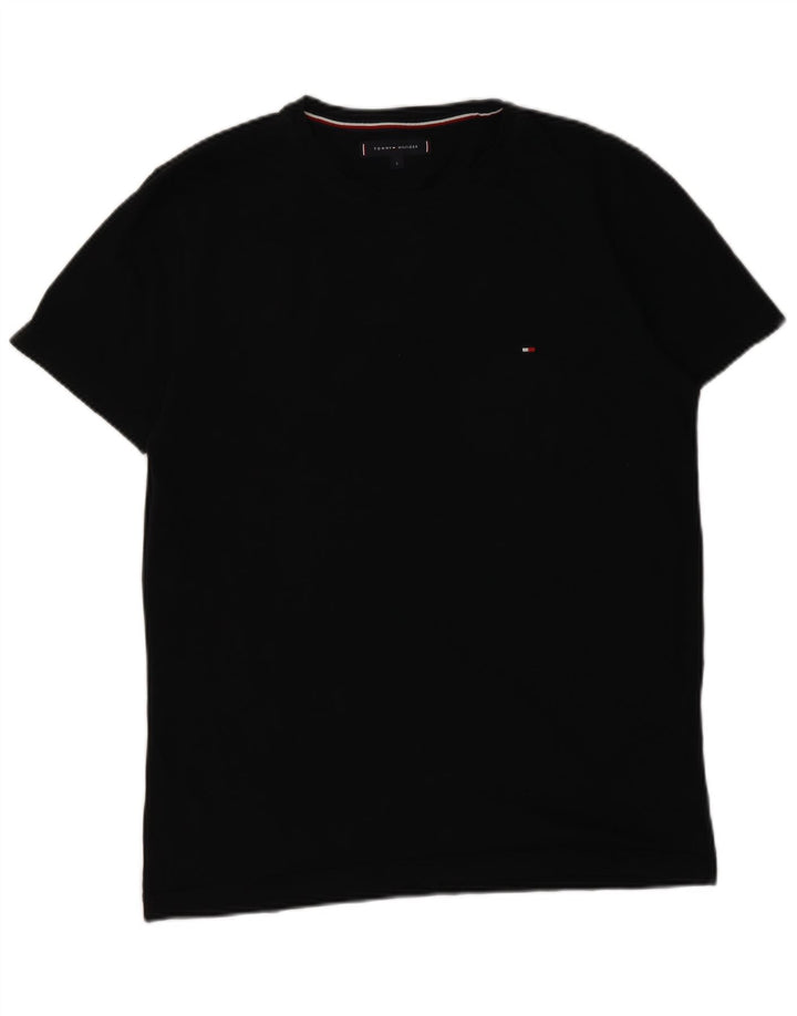 T-shirt męski Tommy Hilfiger, duży, czarny, bawełniany