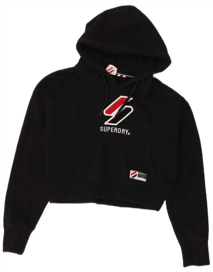 Damski sweter z kapturem Superdry Oversize Graphic, UK 12, średni czarny
