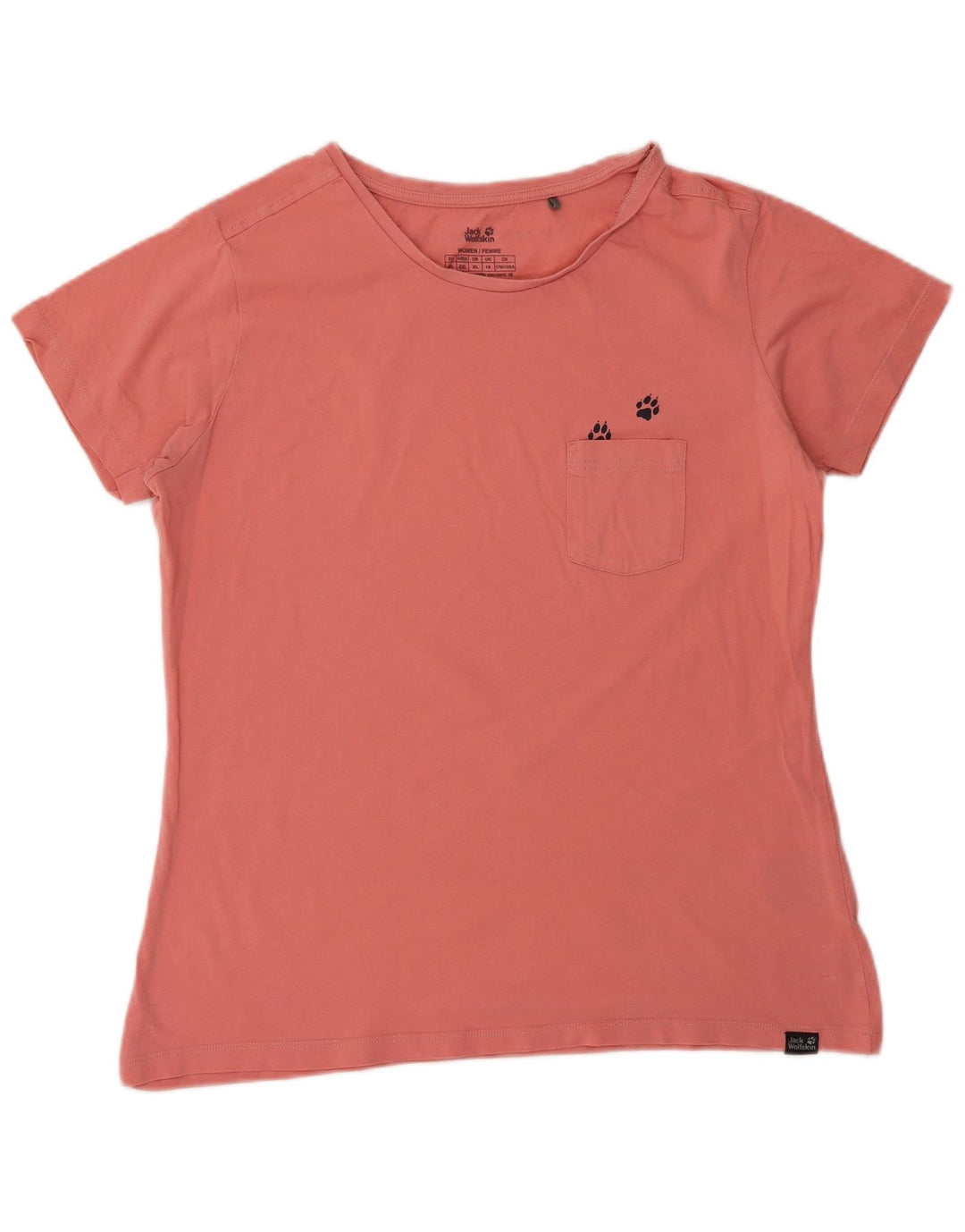 T-shirt damski JACK WOLFSKIN Top UK 18 XL, różowy, bawełniany