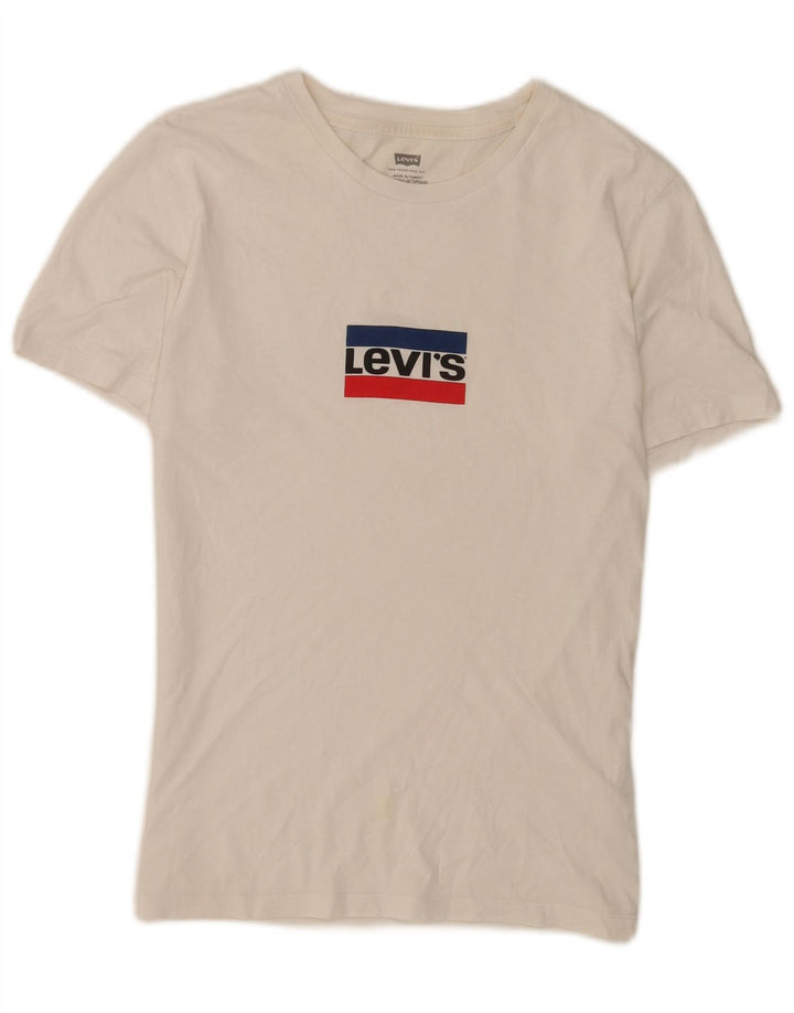 Męski T-shirt z grafiką Levi's Top XS, biała bawełna