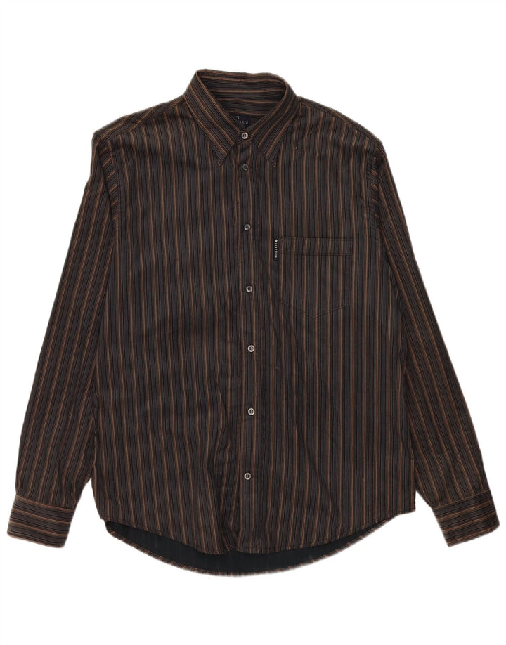 Koszula męska Trussardi Jeans, duża, bawełniana w czarne paski