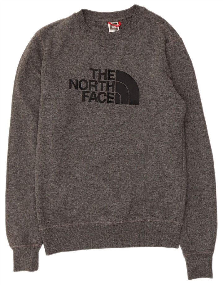 Męska bluza z grafiką The North Face, mała, szara, bawełniana