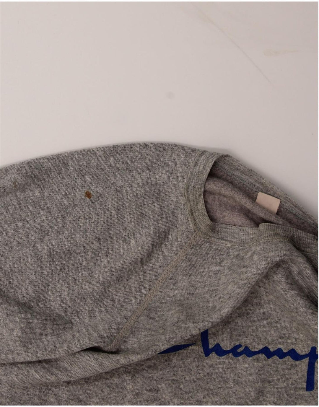 CHAMPION Womens Graphic Sweatshirt Jumper UK 16 Large Grey Vintage Champion and Second-Hand Champion from Messina Hembry 