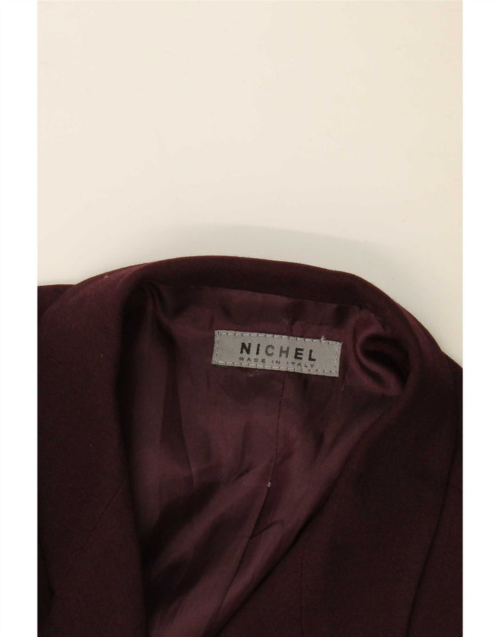 Vintage damska marynarka zapinana na 4 guziki UK 12 Medium Burgundy
