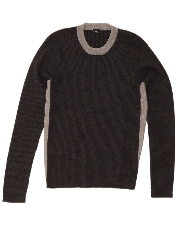 Damski sweter Paul Smith z okrągłym dekoltem, UK 12, średni szary, blok kolorów