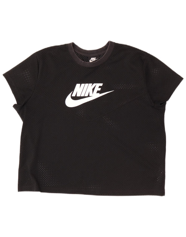 Damska koszulka z grafiką Nike Top UK 18 XL, czarny poliester