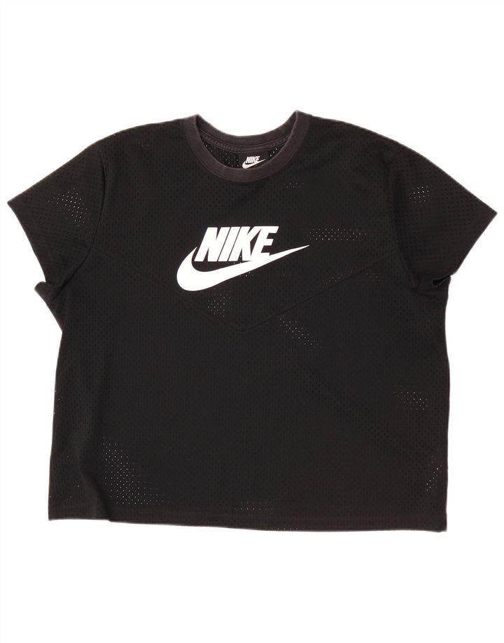 Damska koszulka z grafiką Nike Top UK 18 XL, czarny poliester