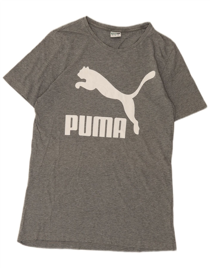 Męski T-shirt z grafiką Puma, średni szary, nakrapiany