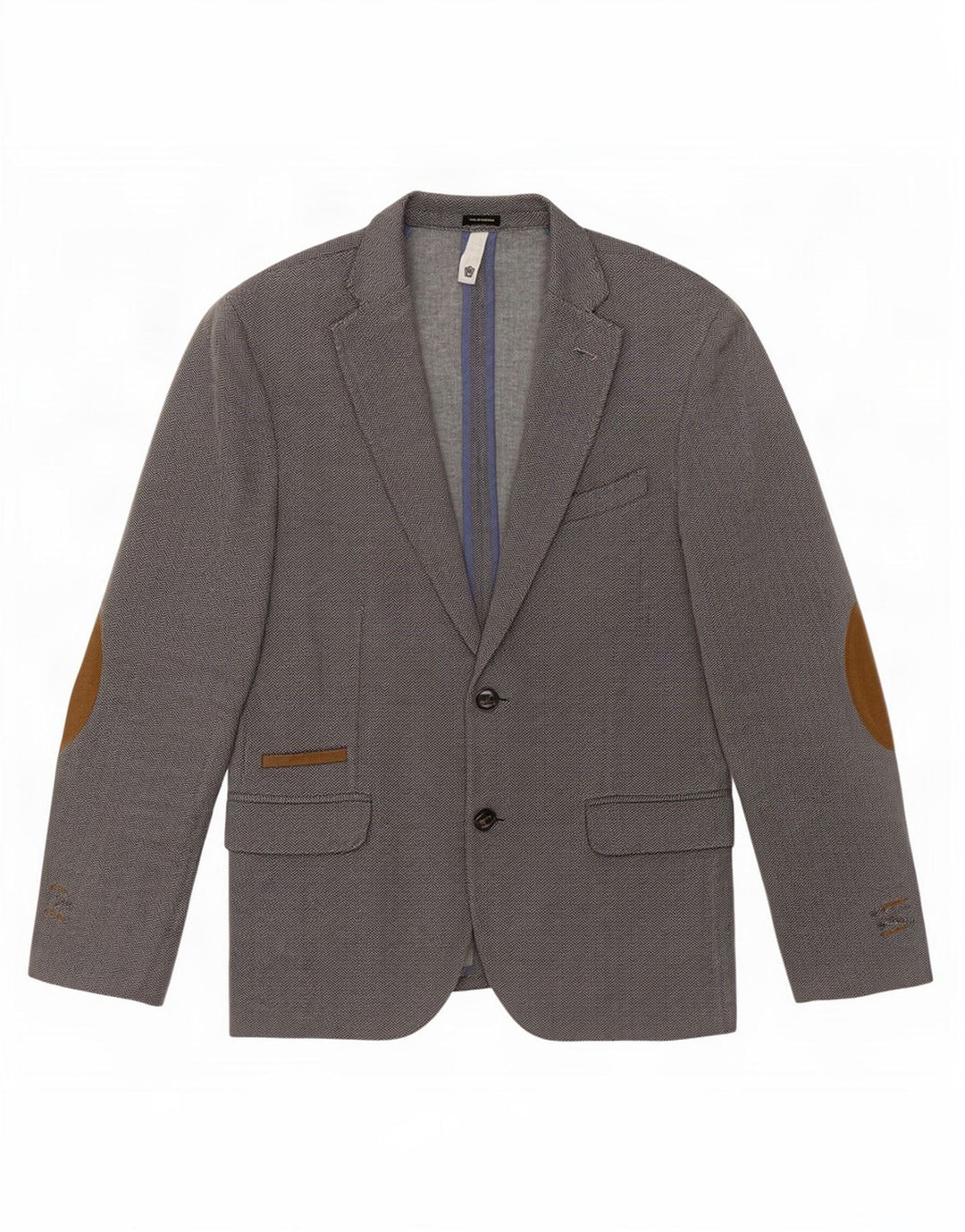 Męska marynarka zapinana na 2 guziki Massimo Dutti EU 48, średnioszara, w jodełkę