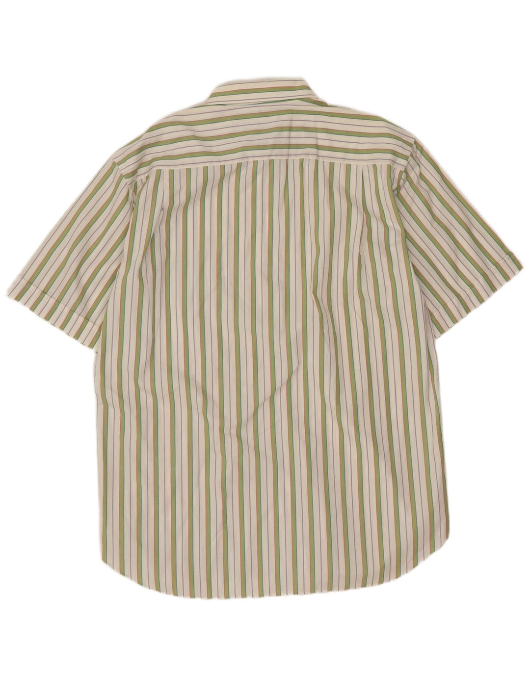 Męska koszula z krótkim rękawem Carlo Regona, rozmiar 40 15 1/2, w średnie zielone paski