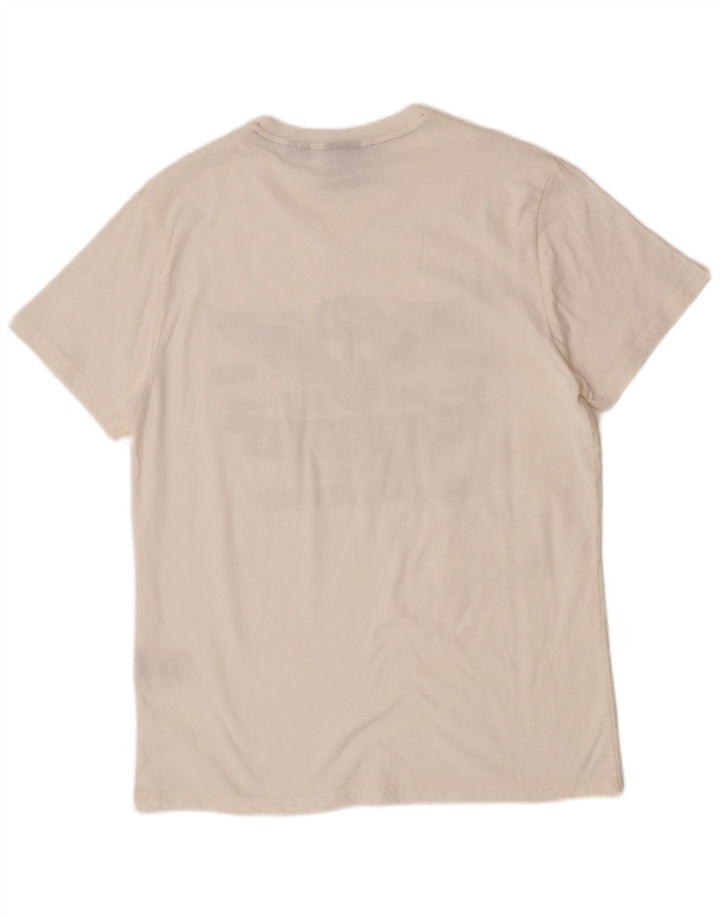 Męski T-shirt Superdry z grafiką, top XL, biała bawełna