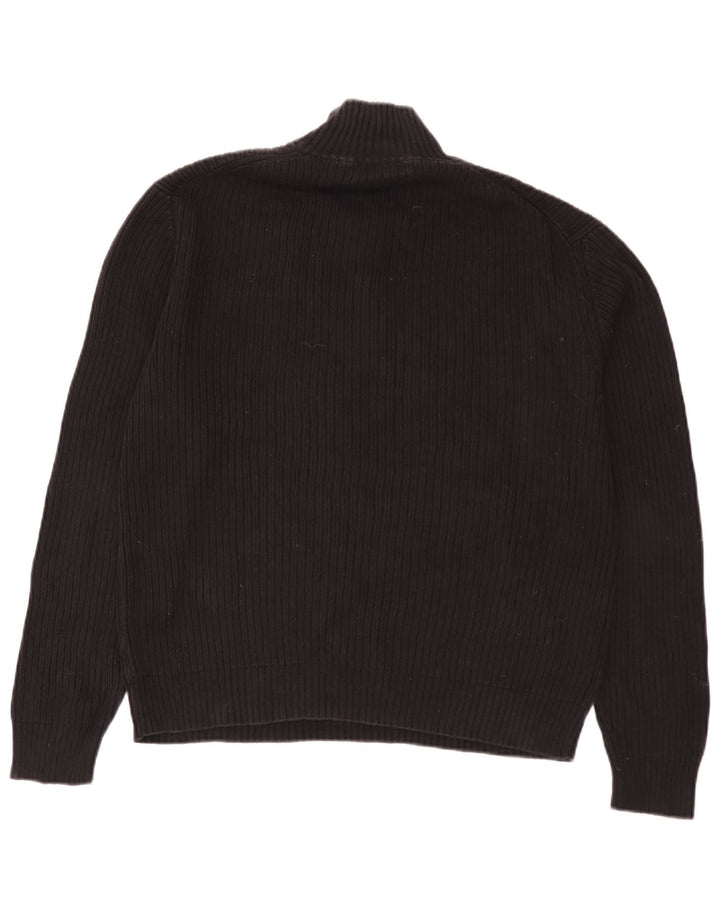 Męski sweter zapinany na zamek Calvin Klein, duży, czarny, bawełniany