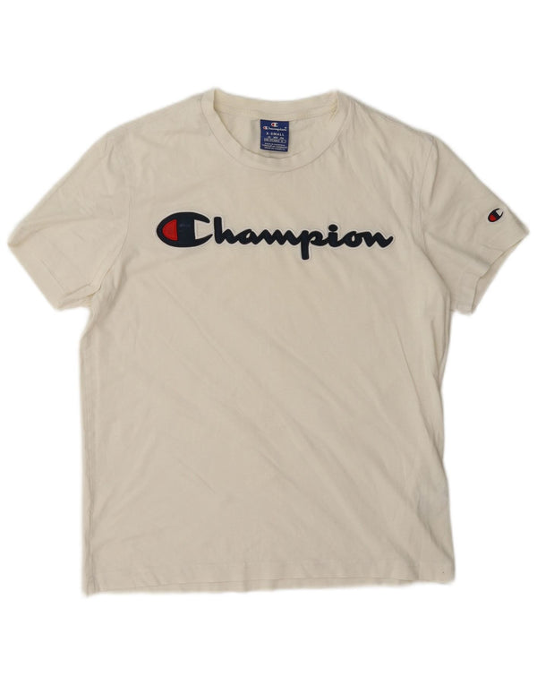 Męska koszulka z grafiką Champion Top XS, biała bawełna
