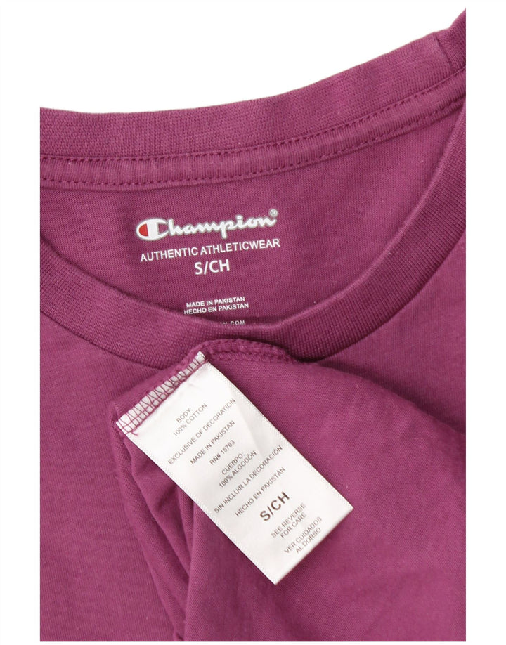 Męski T-shirt Champion z grafiką, mały, fioletowy, bawełniany