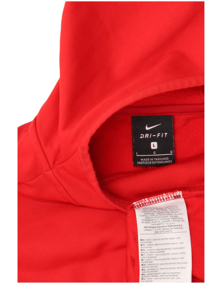 Męski sweter z kapturem NIKE Dri Fit z grafiką, duży, czerwony, poliestrowy