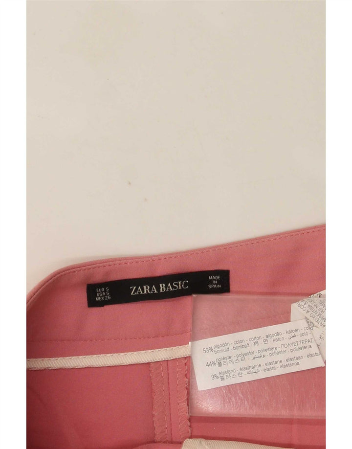 Spodnie damskie Zara, małe, W26, różowe, bawełniane
