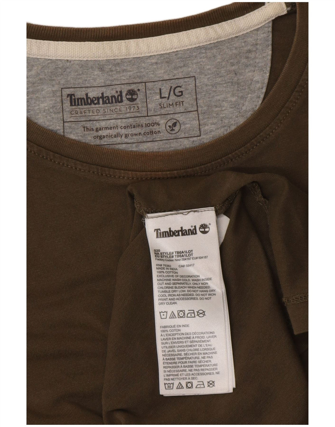 Męski T-shirt TIMBERLAND o dopasowanym kroju, duży, bawełniany khaki