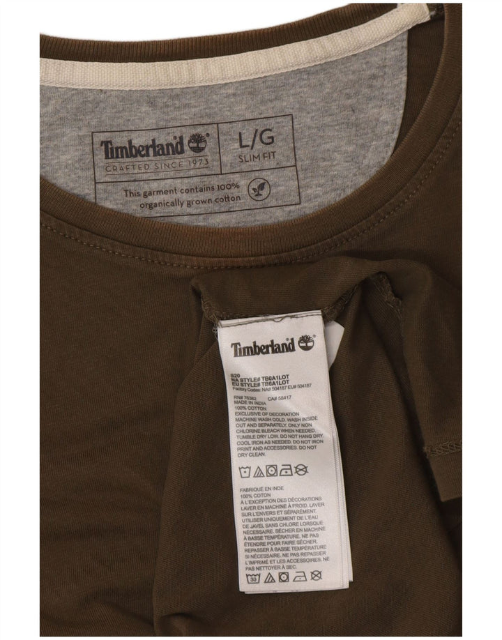 Męski T-shirt TIMBERLAND o dopasowanym kroju, duży, bawełniany khaki