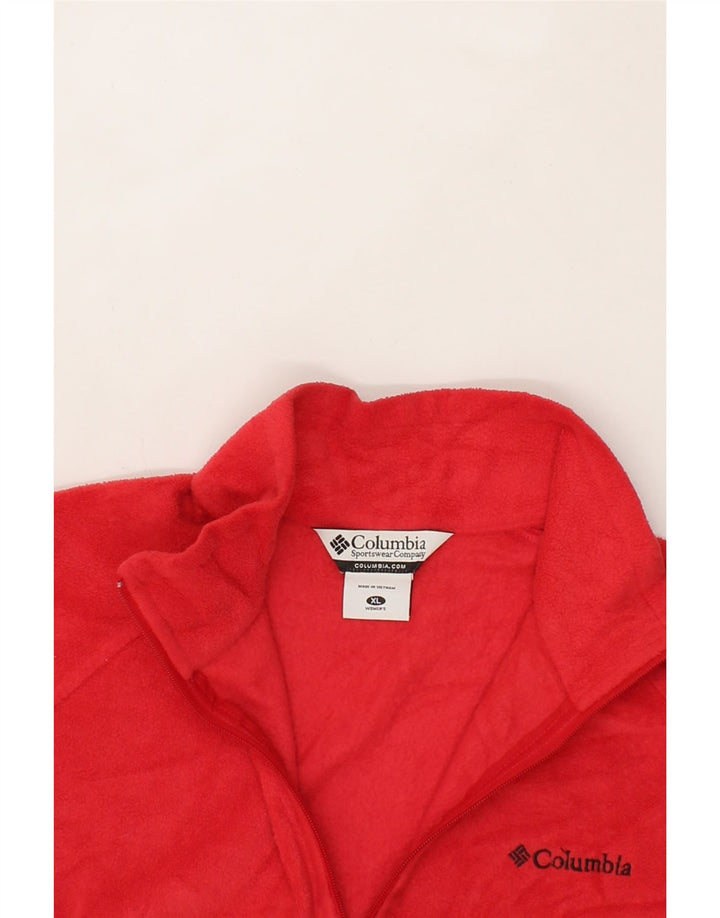 COLUMBIA Womens Fleece Jacket UK 18 XL Red Polyester Vintage Columbia and Second-Hand Columbia from Messina Hembry 