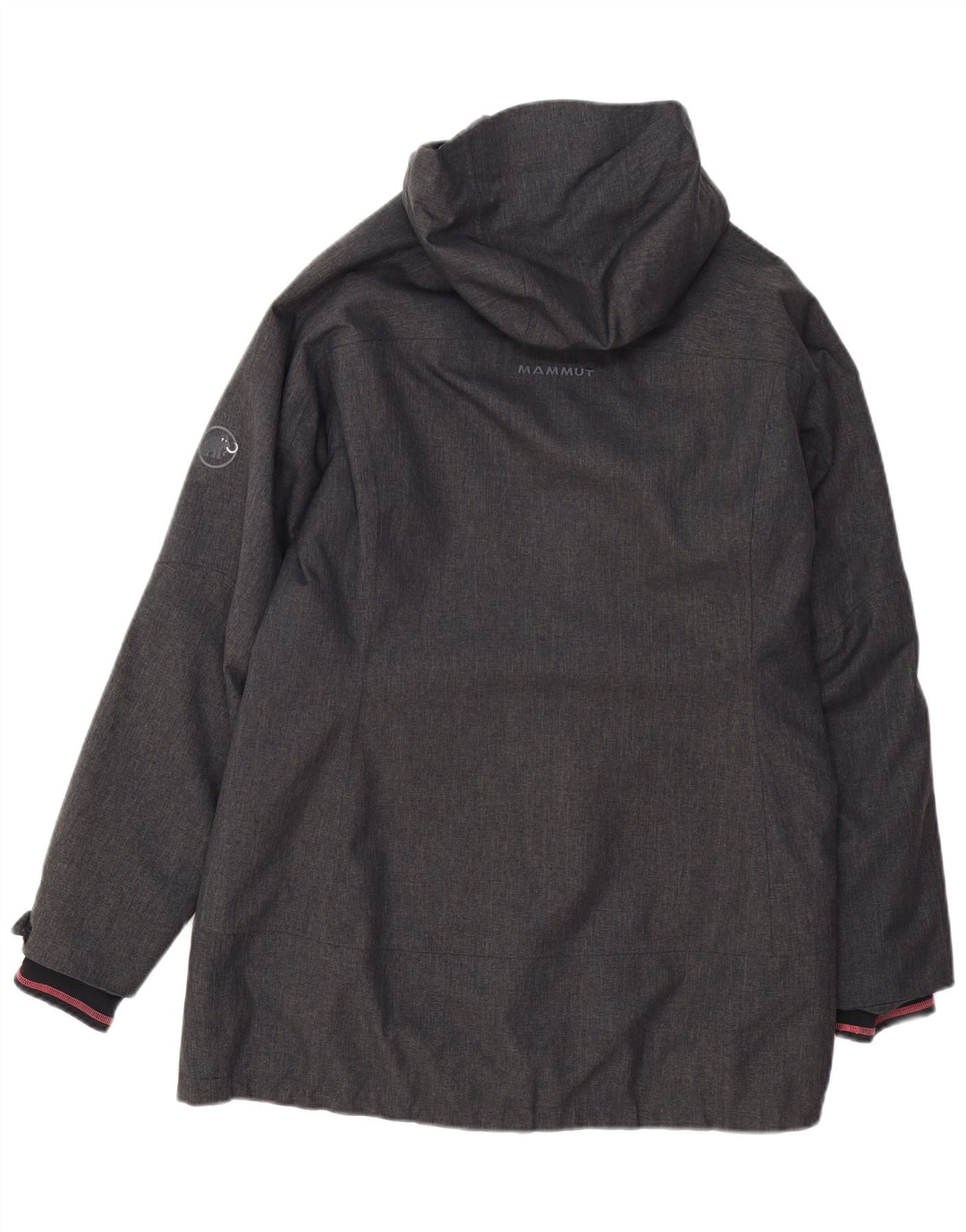 Damski płaszcz wiatrówka z kapturem MAMMUT UK 16, duży, szary poliester