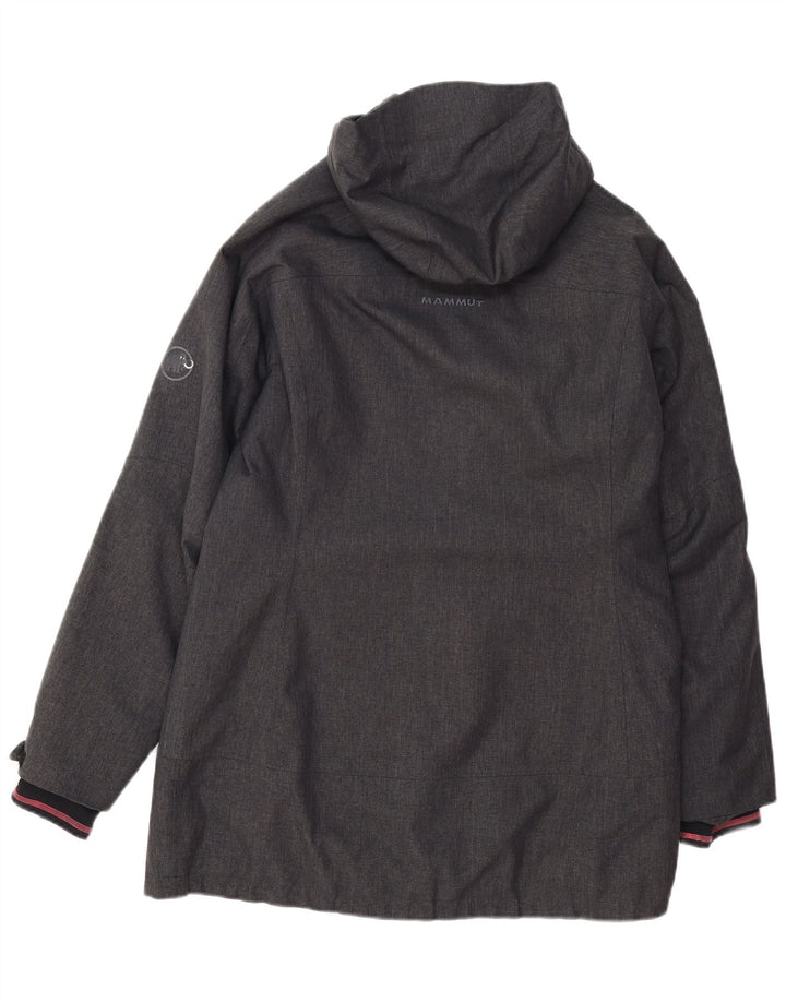 Damski płaszcz wiatrówka z kapturem MAMMUT UK 16, duży, szary poliester
