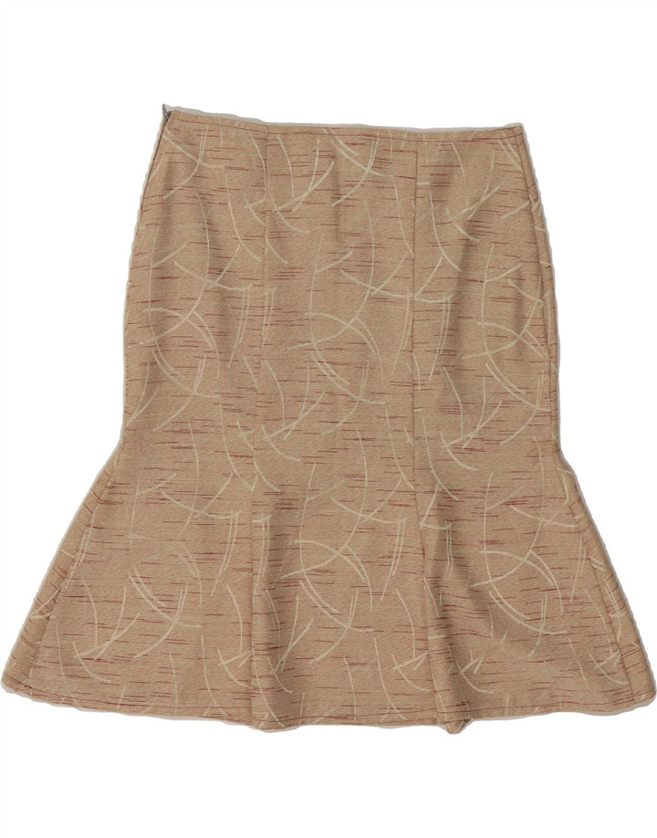 VINTAGE Womens Abstract Pattern Trumpet Skirt W30 Medium Beige Vintage Vintage and Second-Hand Vintage from Messina Hembry 