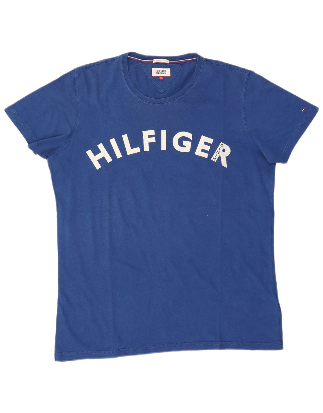 Męska koszulka z grafiką Tommy Hilfiger Top XL, niebieska, bawełniana