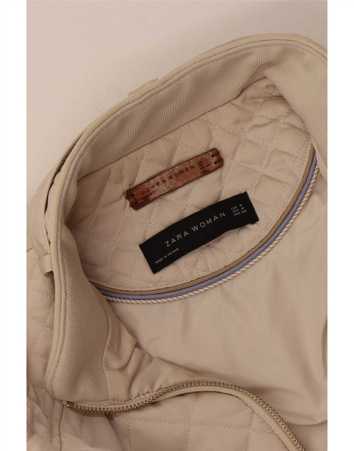 Damska pikowana kurtka Zara UK 12 Medium Off White