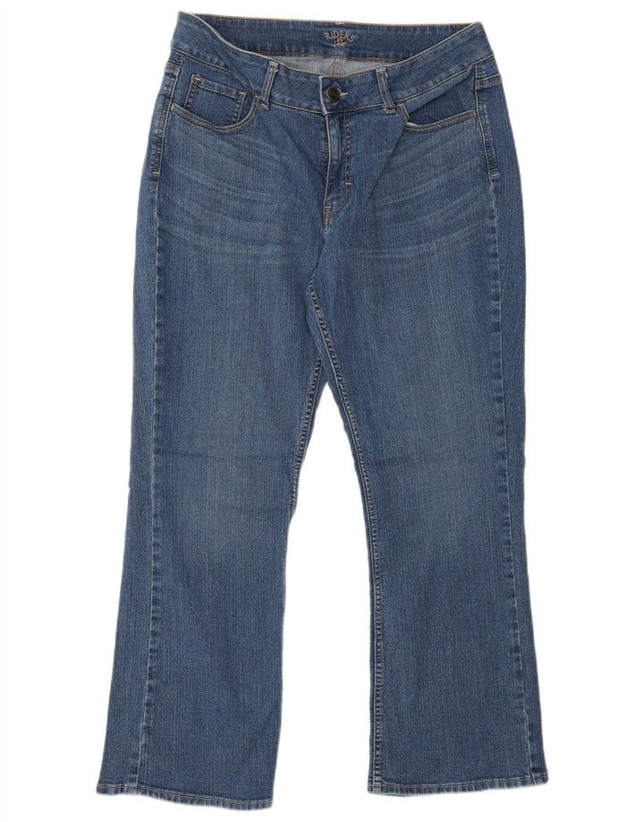 Damskie jeansy Lee Riders Bootcut US 12, duże, W34 L28, niebieska bawełna