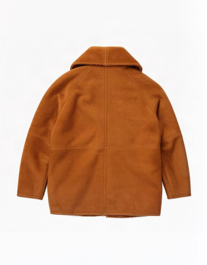 Męska kurtka shearling Stefano IT 50, duża brązowa skóra