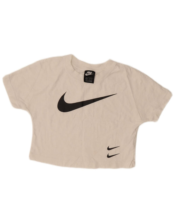 Damski T-shirt Nike Crop Graphic Top UK 6 XS Biała bawełna