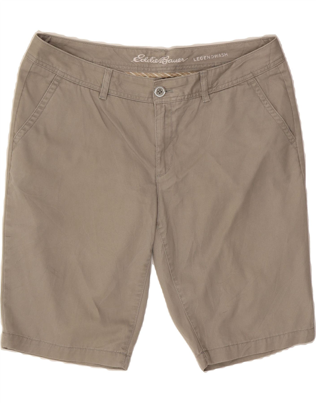 EDDIE BAUER Womens Chino Shorts US 12 Large W34  Grey Cotton Vintage Eddie Bauer and Second-Hand Eddie Bauer from Messina Hembry 