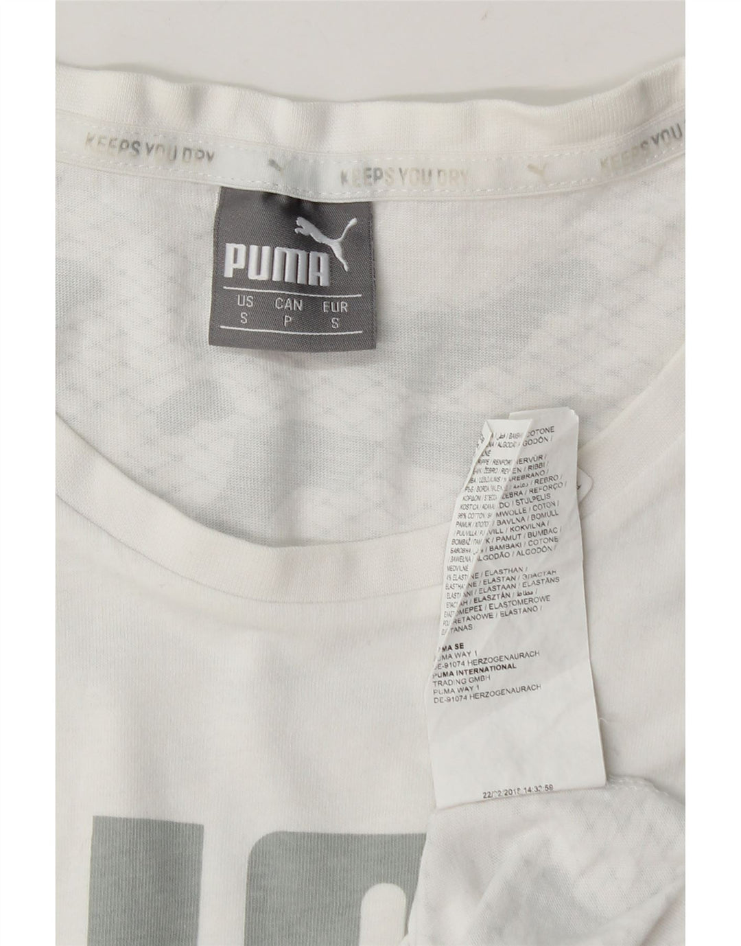 Męska koszulka z grafiką Puma, mała, biała, bawełniana w kamuflażu