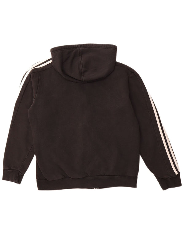 Męski sweter z kapturem i zamkiem ADIDAS, średniej wielkości, czarny, bawełniany