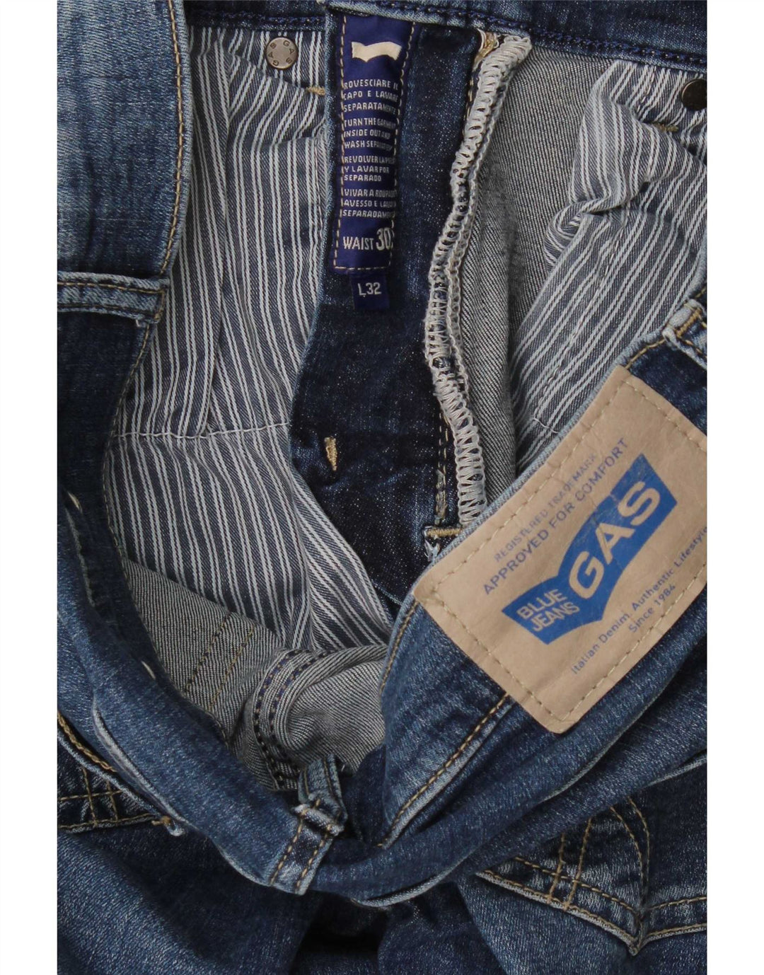 Damskie jeansy Skinny Gas W30 L32 Niebieskie