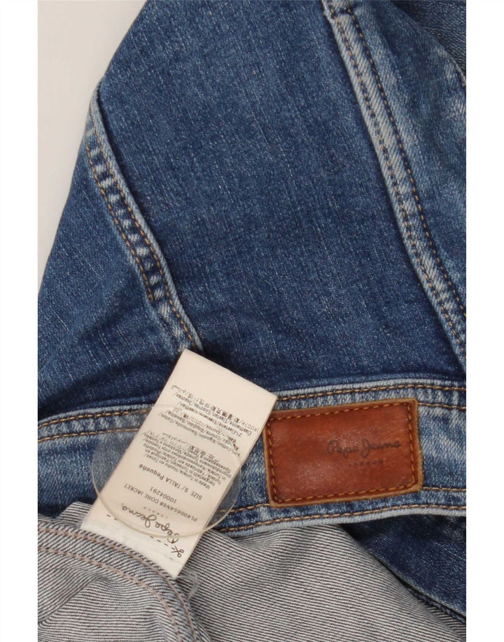 Damska kurtka jeansowa PEPE Jeans Crop UK 8, mała, niebieska bawełna