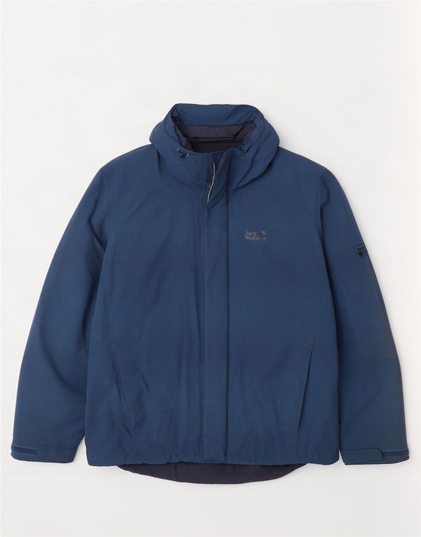 Męska kurtka wiatrówka Jack Wolfskin z kapturem UK 40/42, duża granatowa