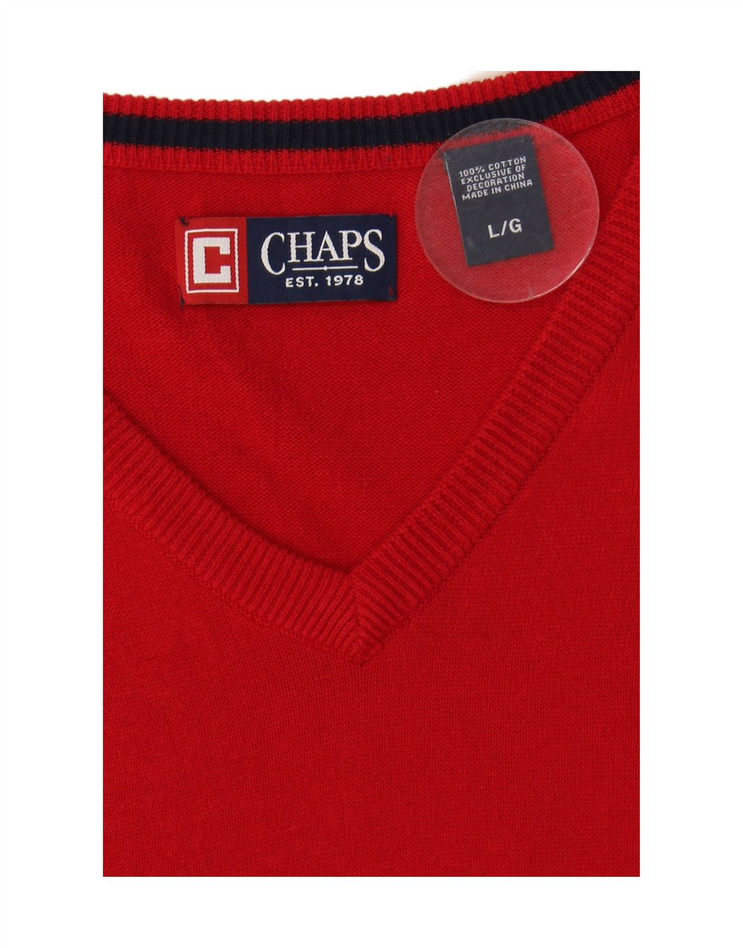 CHAPS Mens Vest Tank Top Large Red Cotton
