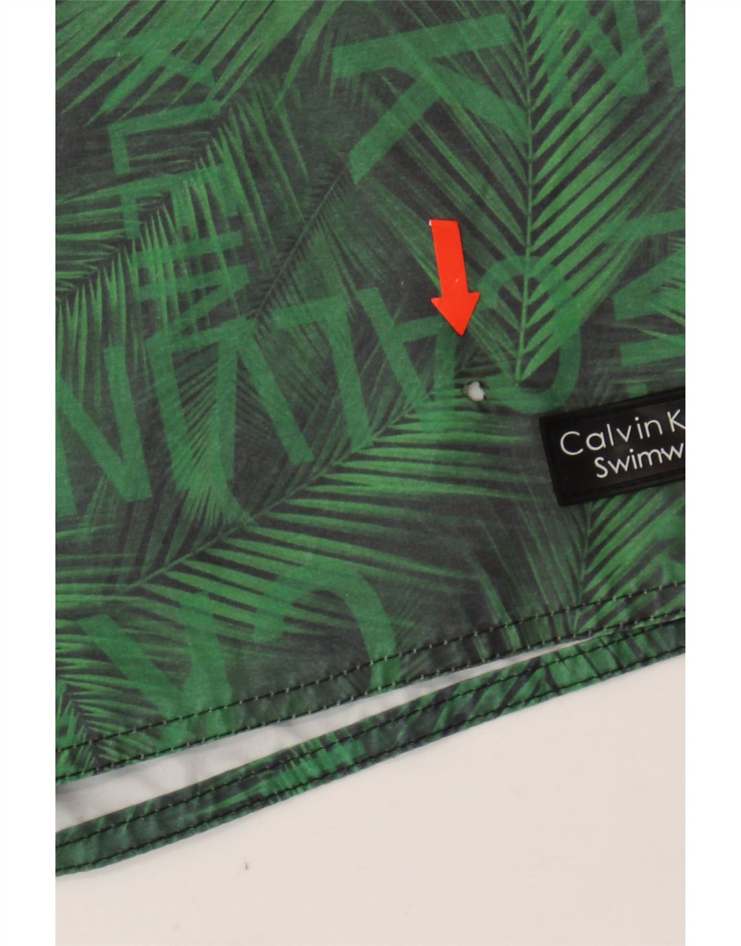 CALVIN KLEIN Mens Graphic Swimwear XL Green Vintage Calvin Klein and Second-Hand Calvin Klein from Messina Hembry 