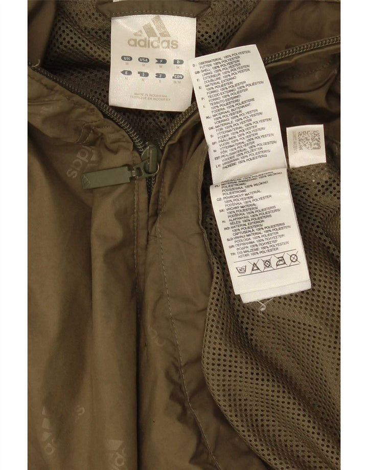 Adidas Męska kurtka Anorak z kapturem i grafiką UK 38 Medium Khaki w kropki