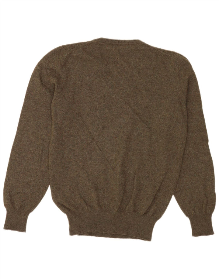 Męski sweter z okrągłym dekoltem Fred Perry, mała wełna khaki
