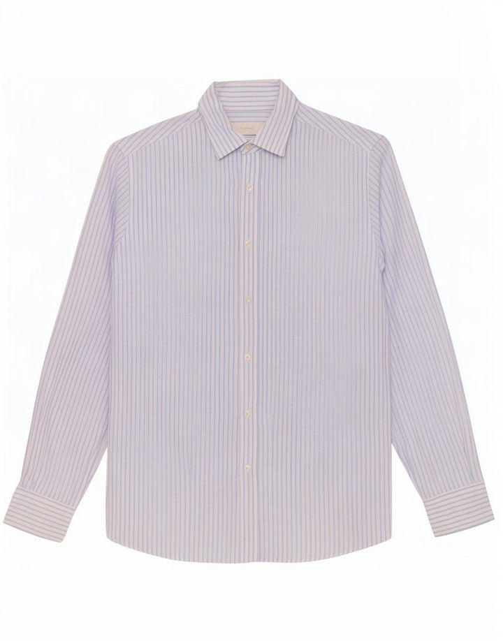Koszula męska Massimo Dutti, duża, niebieska, lniana w prążki