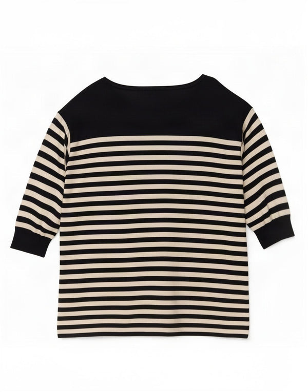 Marks & Spencer Damski top z portfelem z rękawem 3/4, UK 18 XL, granatowy w paski