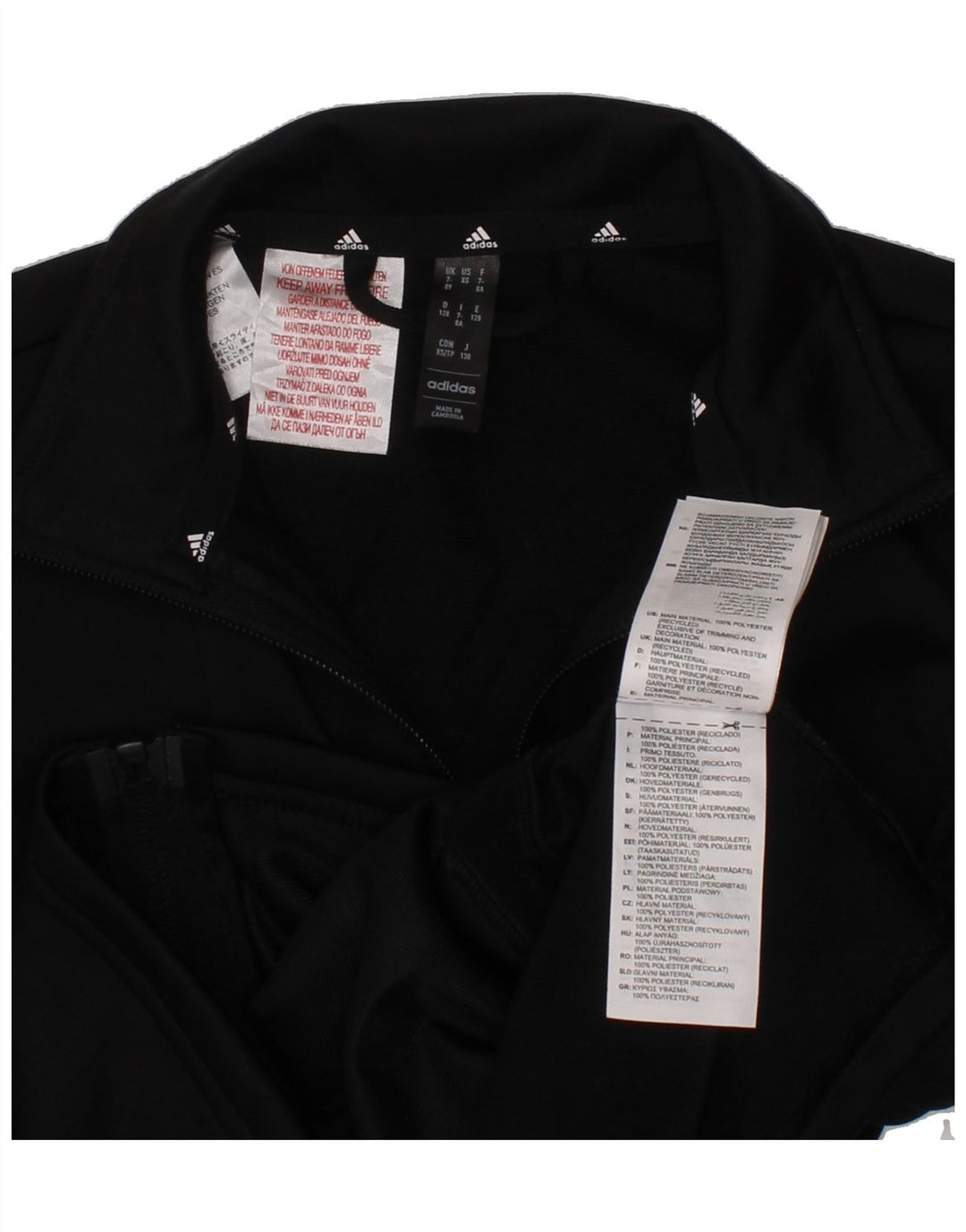ADIDAS Boys Aeroready Graphic Tracksuit Top Jacket 7-8 Years Black Vintage Adidas and Second-Hand Adidas from Messina Hembry 