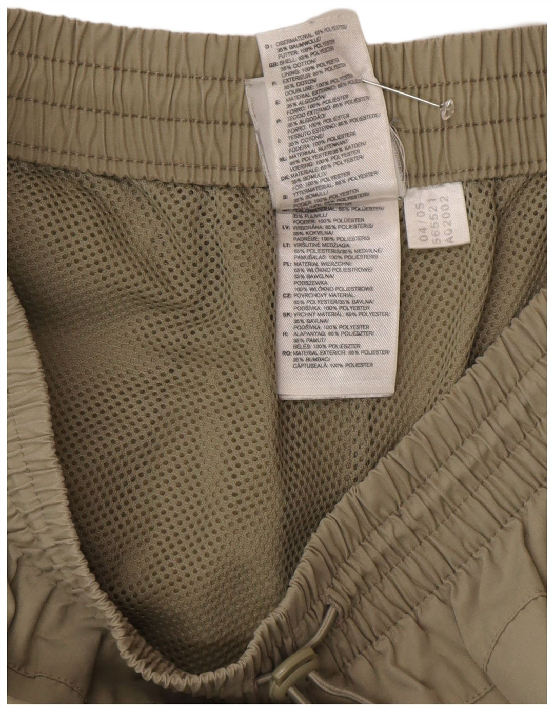 Męskie spodnie dresowe Adidas Capri, małe, khaki, poliester