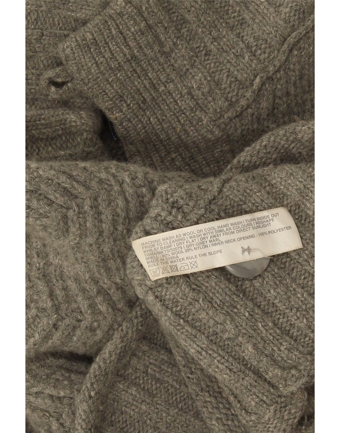Męski sweter zapinany na guziki FAT FACE 2XL, szara wełna w jodełkę