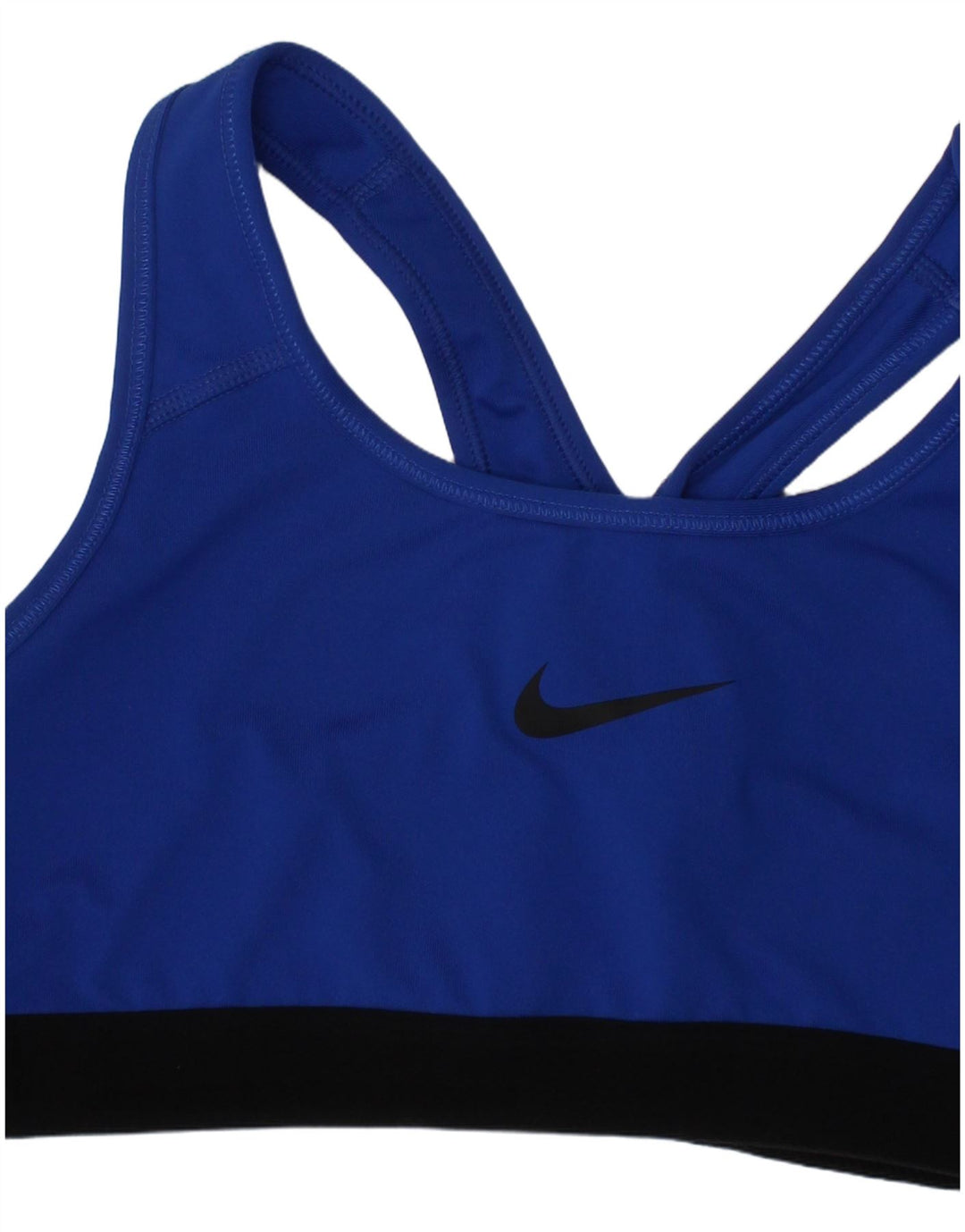 Damski top sportowy z biustonoszem Nike, mały, niebieski, poliestrowy