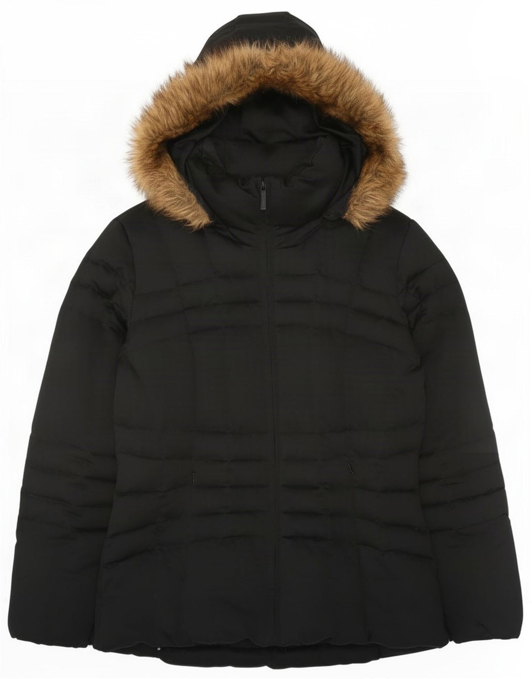 Damska kurtka z kapturem, oversize, wyściełana Calvin Klein UK 10, mała czarna