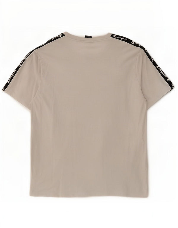 Męski T-shirt Champion z grafiką Top XL, biały, z blokami kolorów